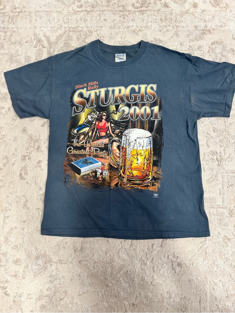 SO Vintage Navy Sturgis 2001 Graphic Tee with Multi-Color Print